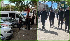 FOTO // Chișinăul, împânzit de polițiști. Mijloacele de transport sunt oprite și verificate
